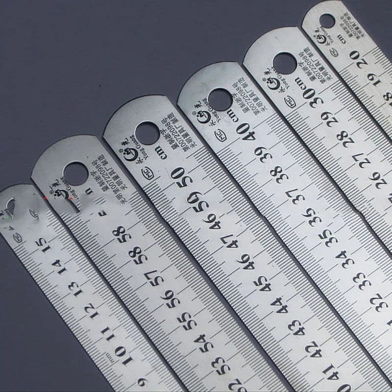 image-0.8mm Thickness Steel Ruler Thicker Drafting Supplies Hardware Tools Ruler Double Faced Office And School Kawaii Free Shipping
