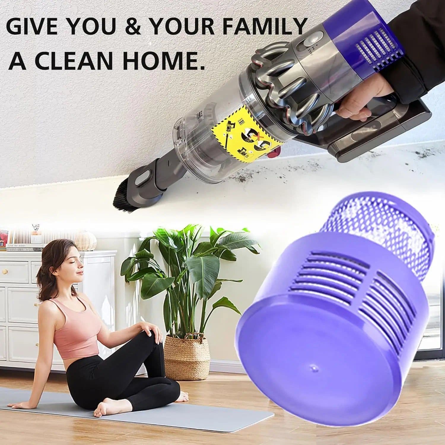 image-Replacement Hepa Filter Fit For Dyson SV12, Dyson V10 Cyclone Series, V10 Absolute, V10 Animal, V10 Total Clean Vacuum Parts