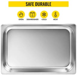 image-VEVOR Buffet Chafing Dishes 8.5L-20.5L Gastronorm Pans Steam Table Pans Tray Stainless Steel Food Container for Party BBQ Baking