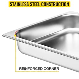 image-VEVOR Buffet Chafing Dishes 8.5L-20.5L Gastronorm Pans Steam Table Pans Tray Stainless Steel Food Container for Party BBQ Baking