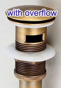 image-Antique Brass Gold Black Bathroom Brass Pop Up Sink Drain Brass Pop-up Drain basin waste