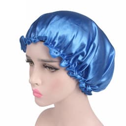 image-1X Hair Satin Bonnet For Sleeping Shower Cap Silk Bonnet Bonnet Femme Head Cover Flower Elastic Band Women Night Sleep Cap