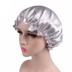 image-1X Hair Satin Bonnet For Sleeping Shower Cap Silk Bonnet Bonnet Femme Head Cover Flower Elastic Band Women Night Sleep Cap