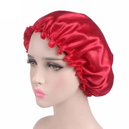 image-1X Hair Satin Bonnet For Sleeping Shower Cap Silk Bonnet Bonnet Femme Head Cover Flower Elastic Band Women Night Sleep Cap