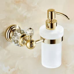 image-Luxury Gold Crystal Brass Bathroom Accessories Bathroom Hardware Set Gold Soap Dish Towel Holder Hair Dryer Rack Paper Net 2