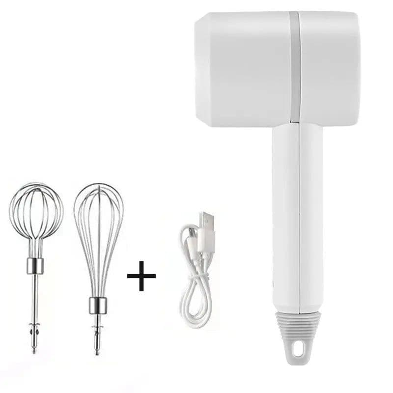 image-USB 2 In 1 Electric milk frother Garlic Chopper Masher Whisk Egg Beater 3-Speed Mixer Kitchen Handheld Automatic frother foamer