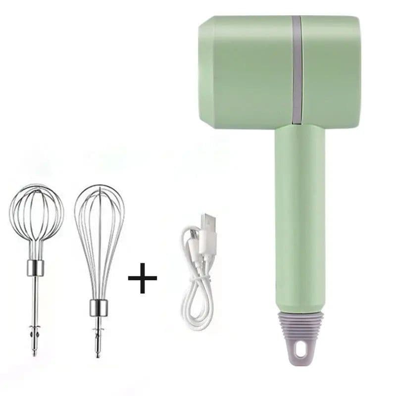 image-USB 2 In 1 Electric milk frother Garlic Chopper Masher Whisk Egg Beater 3-Speed Mixer Kitchen Handheld Automatic frother foamer