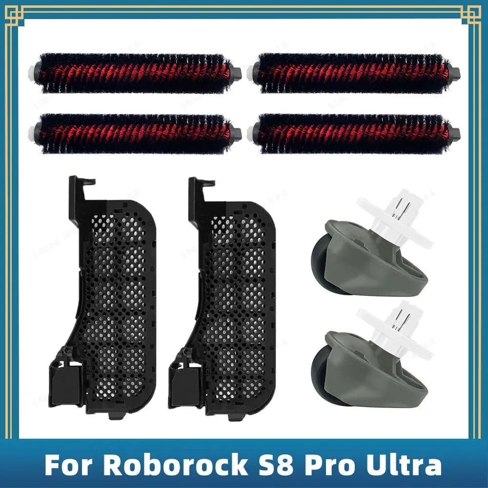 image-Compatible For Roborock S8 Pro Ultra Parts Accessories Cleaning Tank Filter High Speed Cleaning Rolling Brush Front Wheel Caster