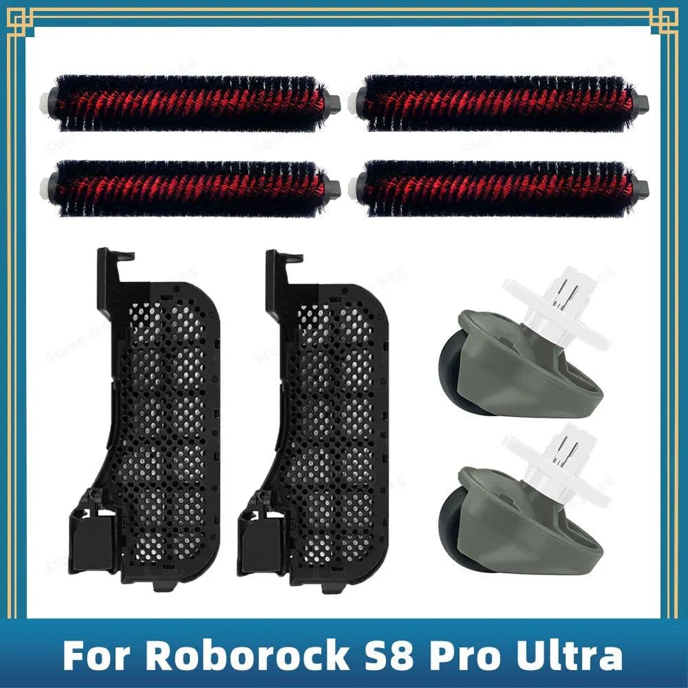 image-Compatible For Roborock S8 Pro Ultra Parts Accessories Cleaning Tank Filter High Speed Cleaning Rolling Brush Front Wheel Caster