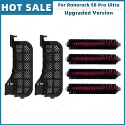 image-Compatible For Roborock S8 Pro Ultra Parts Accessories Cleaning Tank Filter High Speed Cleaning Rolling Brush Front Wheel Caster