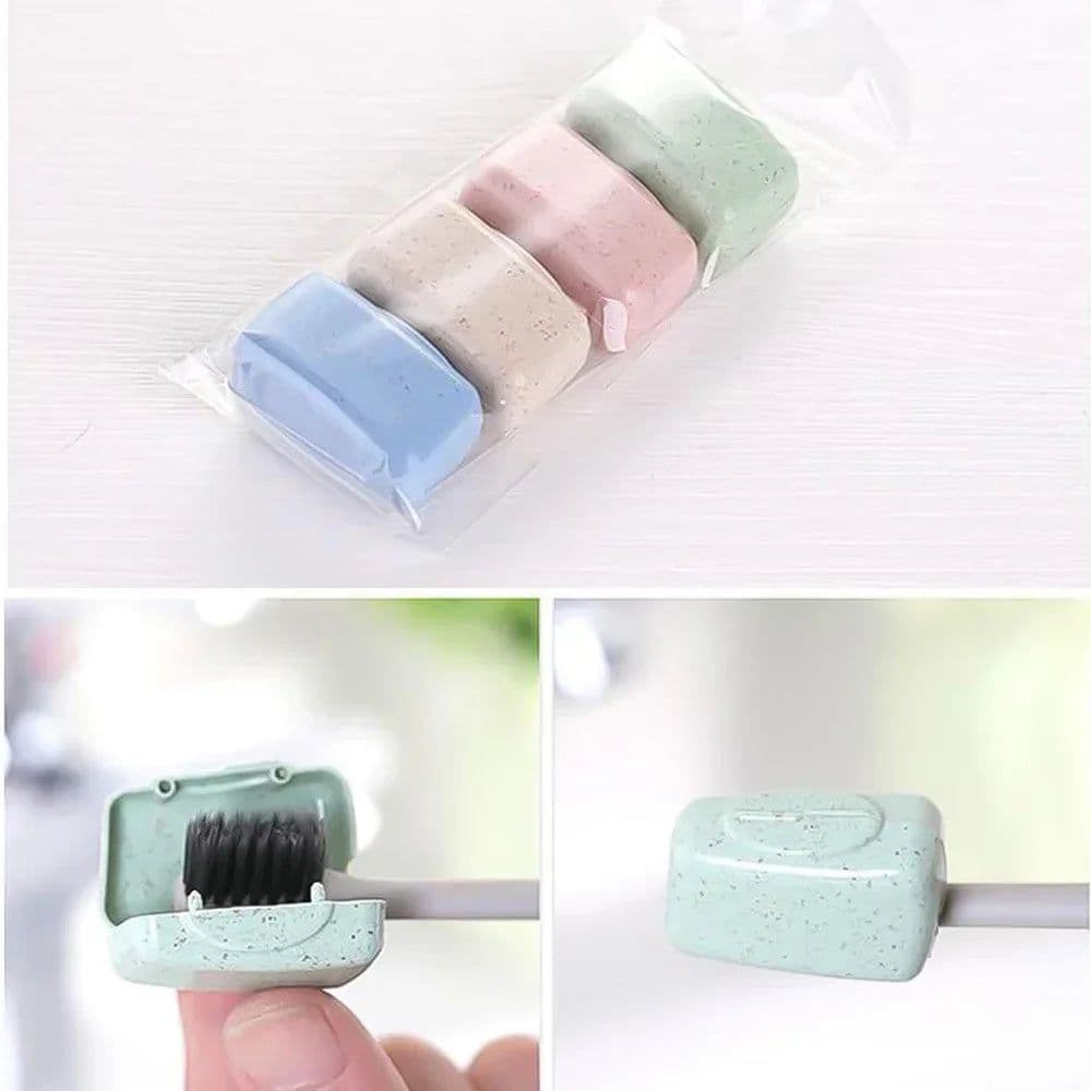 image-4Pcs/set Mini Toothbrush Head Cover Portable Tooth Brush Holder Cap For Outdoor Travel Household Bathroom Organizer Accessories