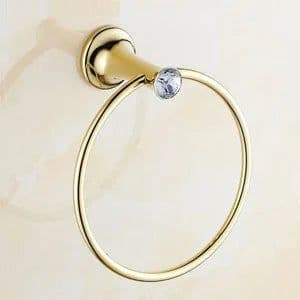 image-Stainless Steel Gold Plated Bathroom Hardware Set Towel Rack Toilet Paper Holder Towel Bar Hook Bathroom Accessories Set