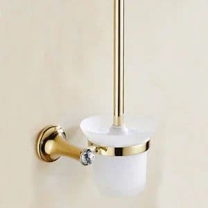 image-Stainless Steel Gold Plated Bathroom Hardware Set Towel Rack Toilet Paper Holder Towel Bar Hook Bathroom Accessories Set