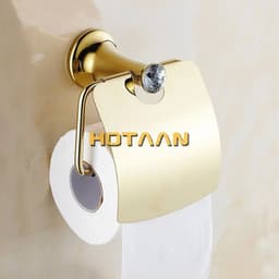image-Stainless Steel Gold Plated Bathroom Hardware Set Towel Rack Toilet Paper Holder Towel Bar Hook Bathroom Accessories Set