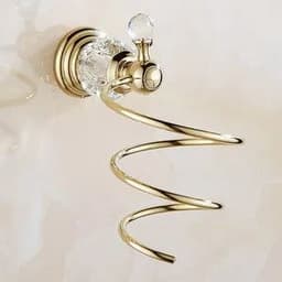 image-Luxury Crystal Gold Color Bathroom Accessories Set Gold Polished Brass Bath Hardware Set Wall Mounted Bathroom Products banheiro