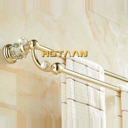 image-Luxury Crystal Gold Color Bathroom Accessories Set Gold Polished Brass Bath Hardware Set Wall Mounted Bathroom Products banheiro