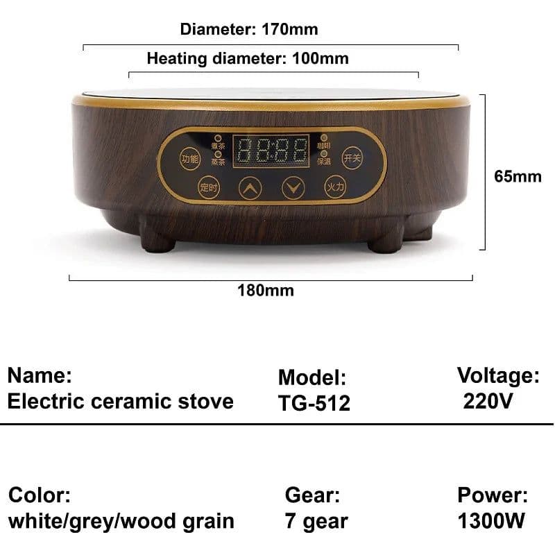 image-1300W Electric Ceramic Stove Smart Tea Stove Boiling Water Heater Household 7 Gear Heating Stove Tea Maker Water Boiler 220V