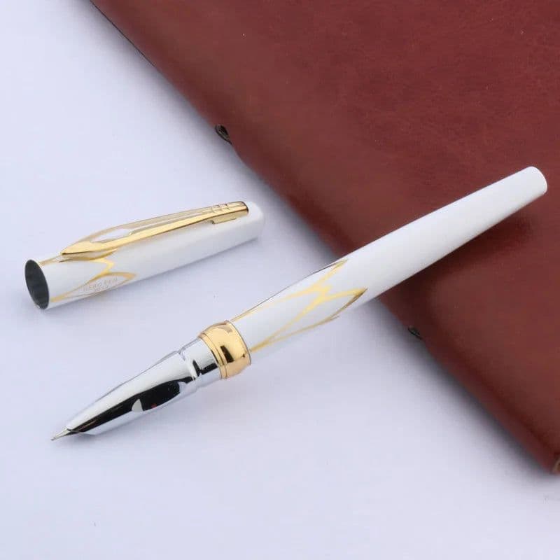 image-1pc new golden red black Fine Nib Fountain Pen School Office Writing Supplies