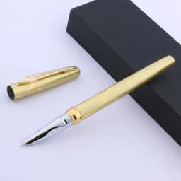 image-1pc new golden red black Fine Nib Fountain Pen School Office Writing Supplies