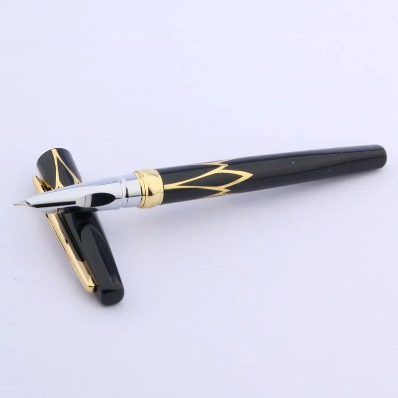 image-1pc new golden red black Fine Nib Fountain Pen School Office Writing Supplies