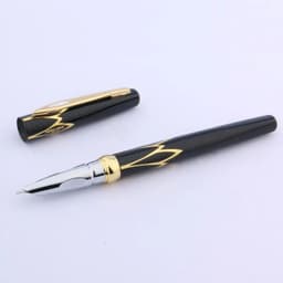image-1pc new golden red black Fine Nib Fountain Pen School Office Writing Supplies