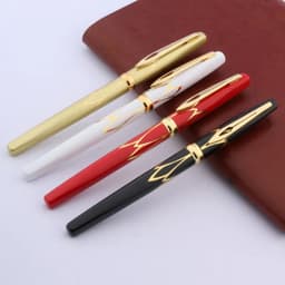 image-1pc new golden red black Fine Nib Fountain Pen School Office Writing Supplies