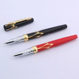 image-1pc new golden red black Fine Nib Fountain Pen School Office Writing Supplies