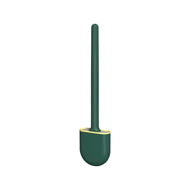 image-WIKHOSTAR Breathable Toilet Brush Holder with Silicone Bristles Non-Slip Water Leak Proof Long Handle Wc Toilet Cleaning Brush