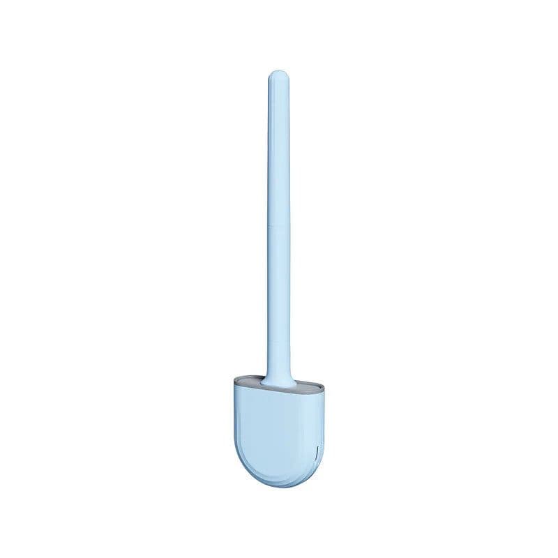 image-WIKHOSTAR Breathable Toilet Brush Holder with Silicone Bristles Non-Slip Water Leak Proof Long Handle Wc Toilet Cleaning Brush