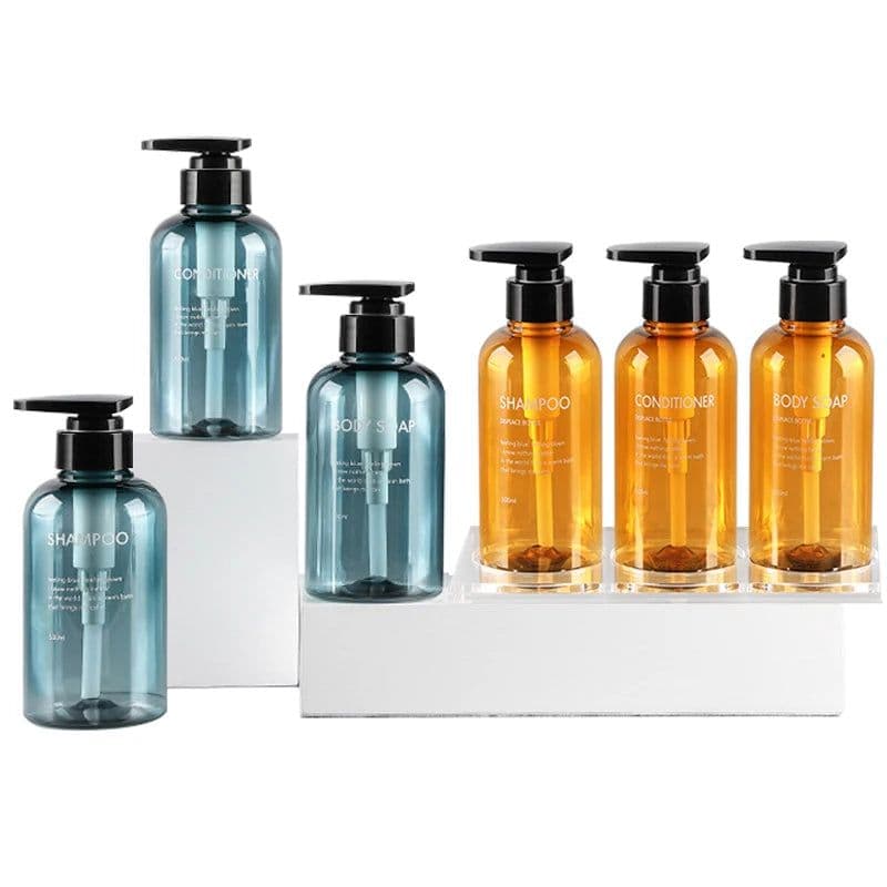 image-Liquid Soap Dispenser Bottle Bathroom Shampoo Body Wash Bottle Press Type Lotion Empty Bottle 300ML/500ML