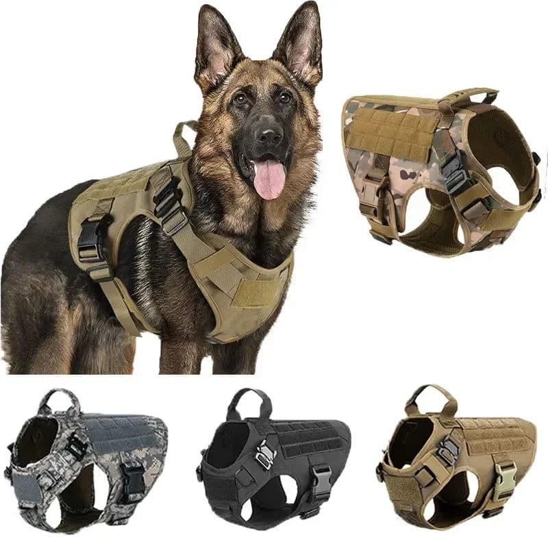 image-Tactical Militar Dog Harness for Large Dog Harness with Rope Reflective Dog Harness with Handle Labrador Retriever Chest Clothes
