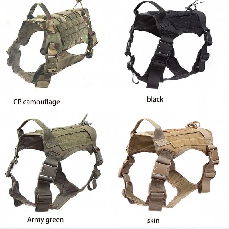 image-Tactical Militar Dog Harness for Large Dog Harness with Rope Reflective Dog Harness with Handle Labrador Retriever Chest Clothes