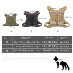 image-Tactical Militar Dog Harness for Large Dog Harness with Rope Reflective Dog Harness with Handle Labrador Retriever Chest Clothes