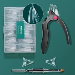 image-Nailpop Dual System Nails Forms Acrylic Extension False Nail Tips Top Forms for Nails Gel Building Mold Art Tools 120Pcs/Box