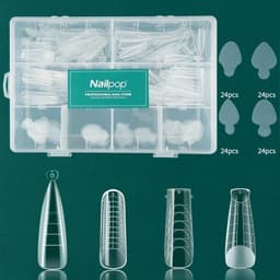 image-Nailpop Dual System Nails Forms Acrylic Extension False Nail Tips Top Forms for Nails Gel Building Mold Art Tools 120Pcs/Box