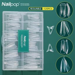 image-Nailpop Dual System Nails Forms Acrylic Extension False Nail Tips Top Forms for Nails Gel Building Mold Art Tools 120Pcs/Box