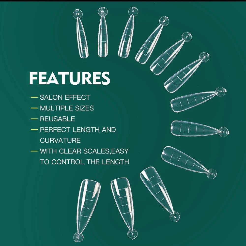 image-Nailpop Dual System Nails Forms Acrylic Extension False Nail Tips Top Forms for Nails Gel Building Mold Art Tools 120Pcs/Box