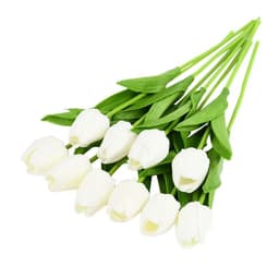 image-10PCS Tulip Artificial Flower Real Touch Artificial Bouquet PE Fake Flower for Wedding Decoration Flowers Home Garden Decor
