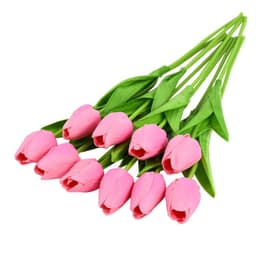 image-10PCS Tulip Artificial Flower Real Touch Artificial Bouquet PE Fake Flower for Wedding Decoration Flowers Home Garden Decor