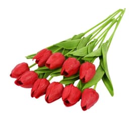 image-10PCS Tulip Artificial Flower Real Touch Artificial Bouquet PE Fake Flower for Wedding Decoration Flowers Home Garden Decor