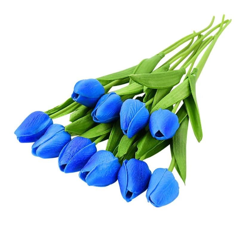 image-10PCS Tulip Artificial Flower Real Touch Artificial Bouquet PE Fake Flower for Wedding Decoration Flowers Home Garden Decor