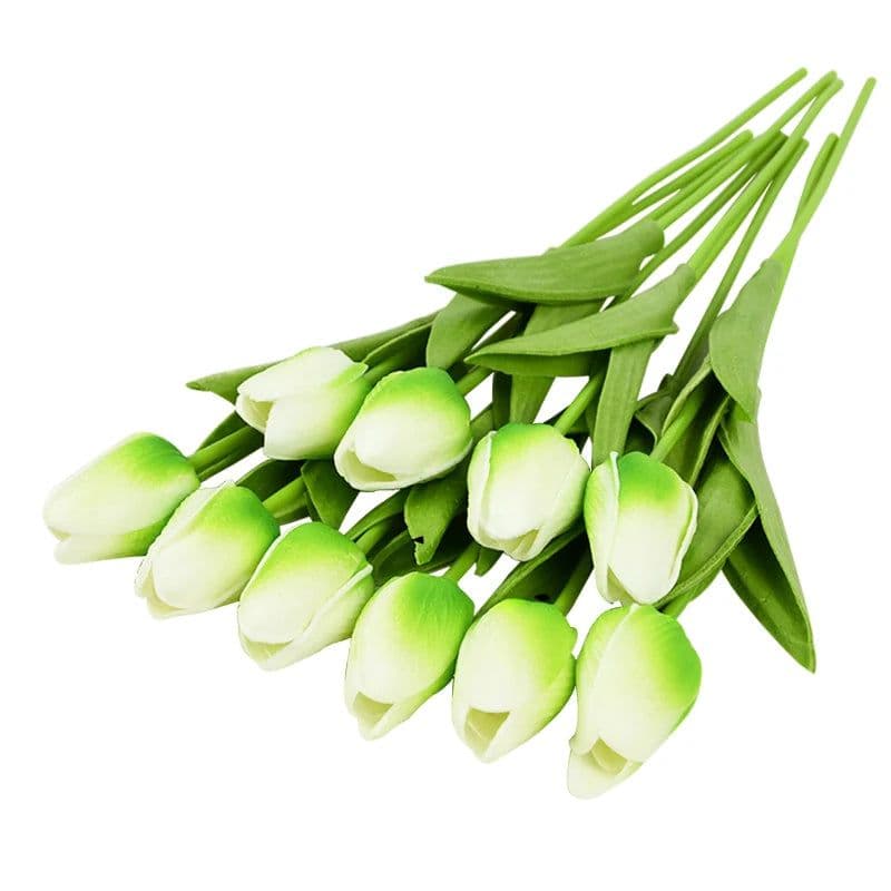 image-10PCS Tulip Artificial Flower Real Touch Artificial Bouquet PE Fake Flower for Wedding Decoration Flowers Home Garden Decor