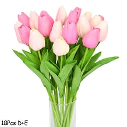 image-10PCS Tulip Artificial Flower Real Touch Artificial Bouquet PE Fake Flower for Wedding Decoration Flowers Home Garden Decor