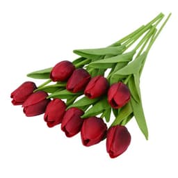 image-10PCS Tulip Artificial Flower Real Touch Artificial Bouquet PE Fake Flower for Wedding Decoration Flowers Home Garden Decor