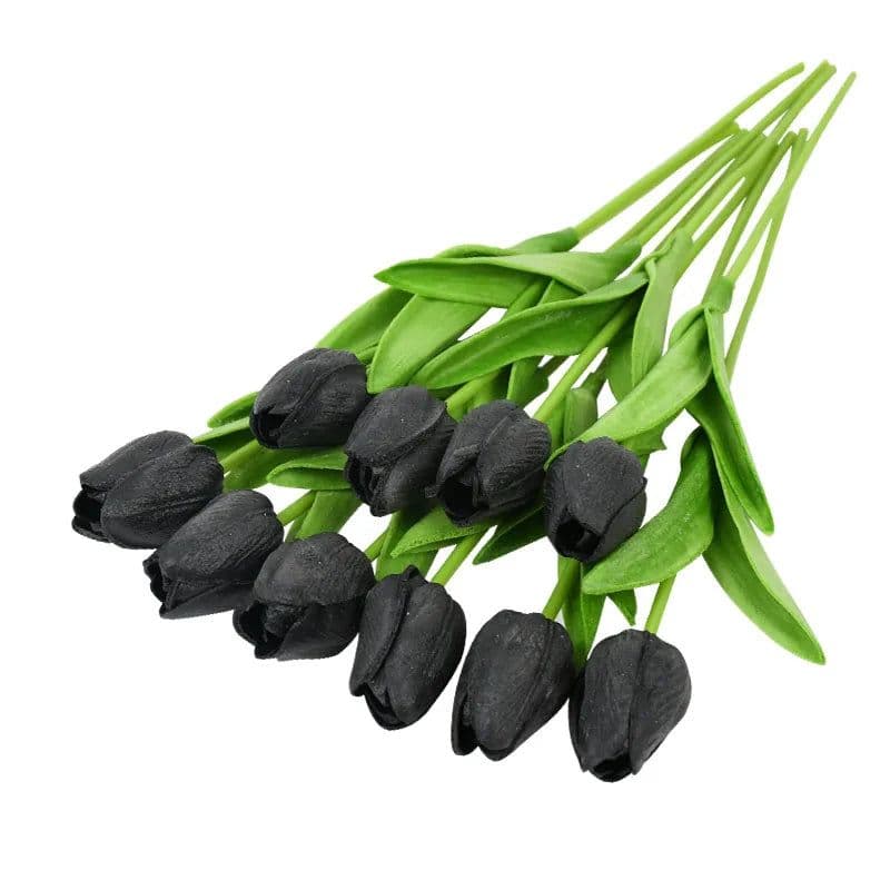 image-10PCS Tulip Artificial Flower Real Touch Artificial Bouquet PE Fake Flower for Wedding Decoration Flowers Home Garden Decor