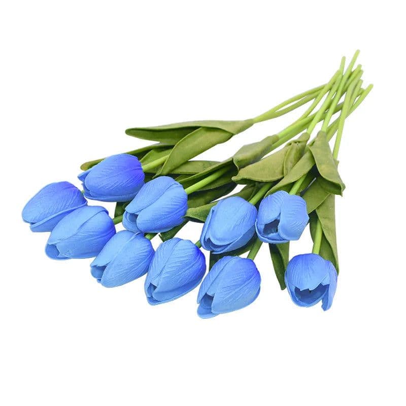 image-10PCS Tulip Artificial Flower Real Touch Artificial Bouquet PE Fake Flower for Wedding Decoration Flowers Home Garden Decor