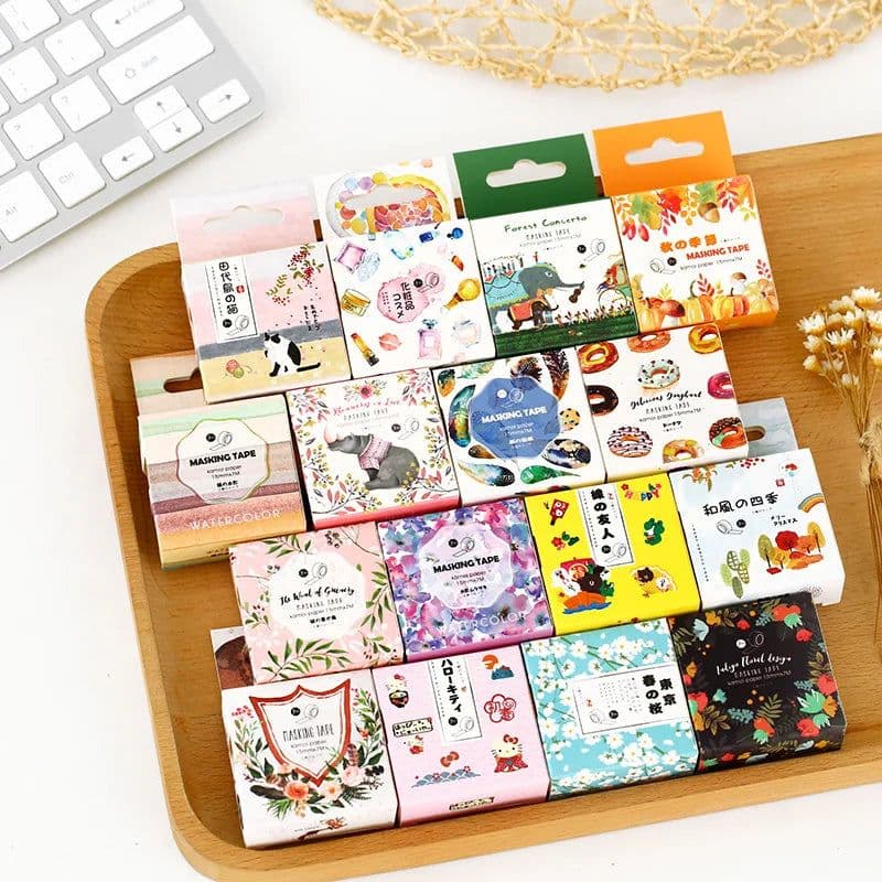 image-15mm X 7m Cute Lotkawaii Flower food animals Decorative Washi Tape DIY Scrapbooking Masking Tape School Office Supply