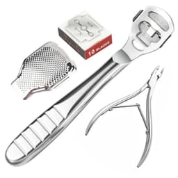 image-Foot Callus Shaver Heel Hard Skin Remover Hand Feet Pedicure Razor Tool Shavers Stainless Steel Handle 10 Blades Foot Care Tools