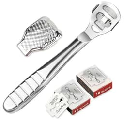 image-Foot Callus Shaver Heel Hard Skin Remover Hand Feet Pedicure Razor Tool Shavers Stainless Steel Handle 10 Blades Foot Care Tools