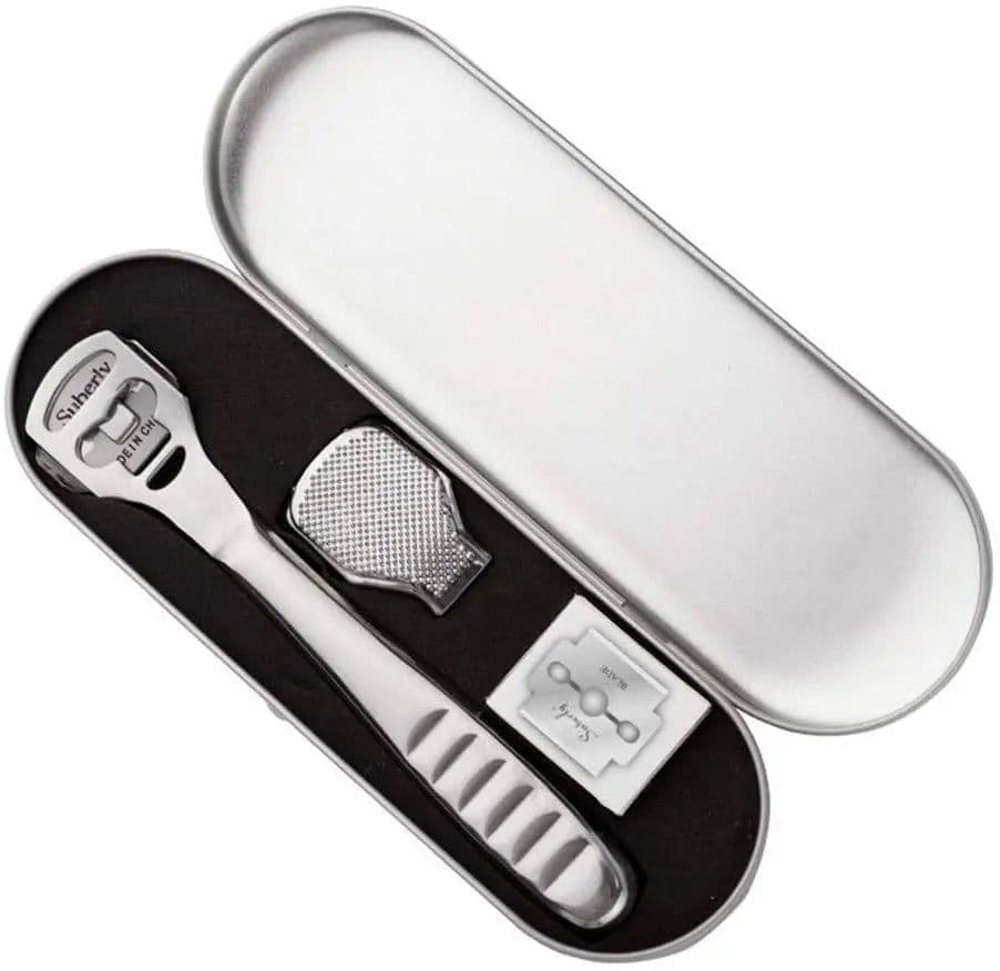 image-Foot Callus Shaver Heel Hard Skin Remover Hand Feet Pedicure Razor Tool Shavers Stainless Steel Handle 10 Blades Foot Care Tools